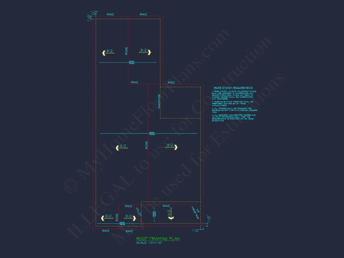 Craftsman Ranch house Plan with Detailed Floor Plan and CAD Designs