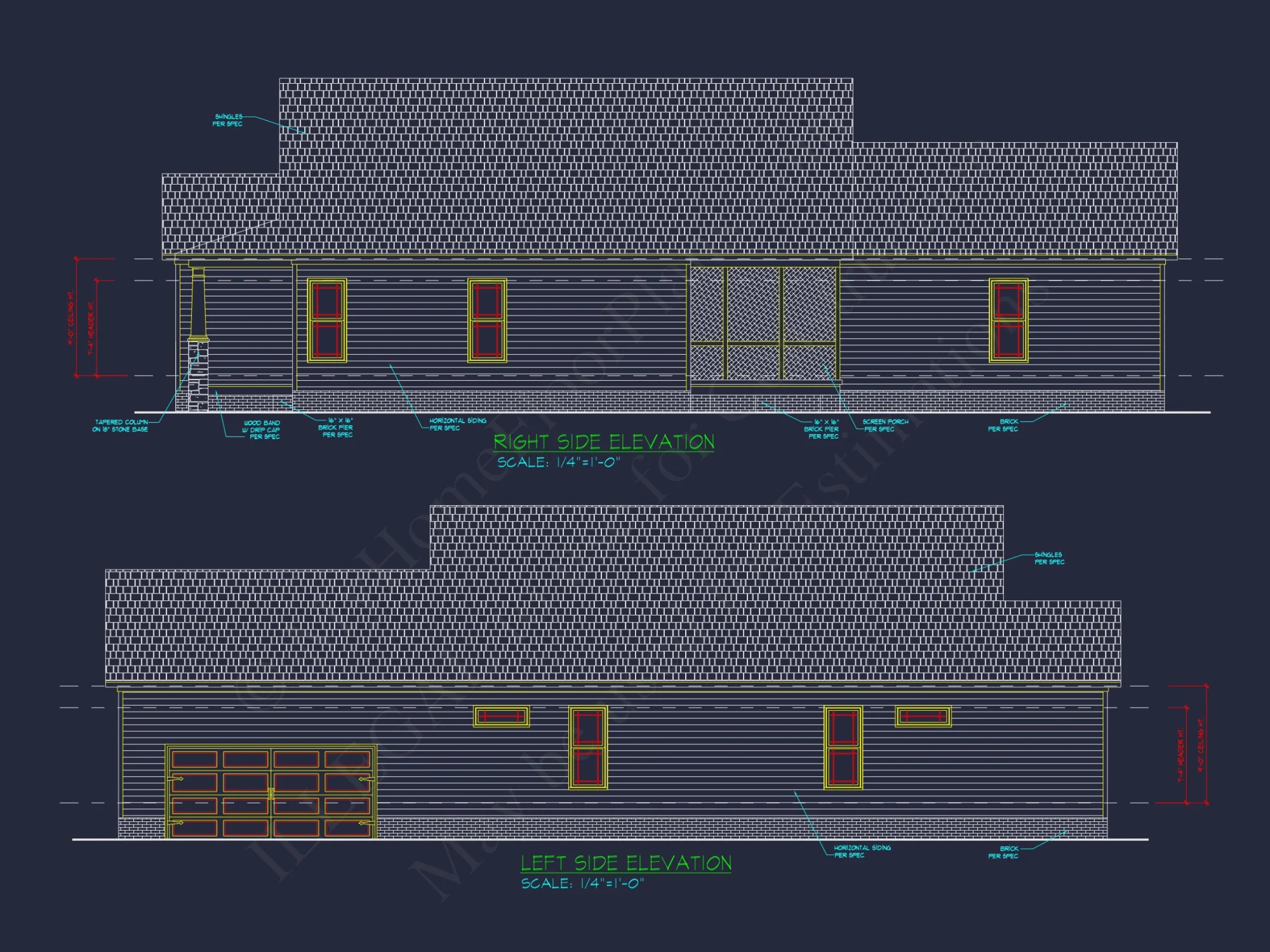 Craftsman Ranch house Plan with Detailed Floor Plan and CAD Designs