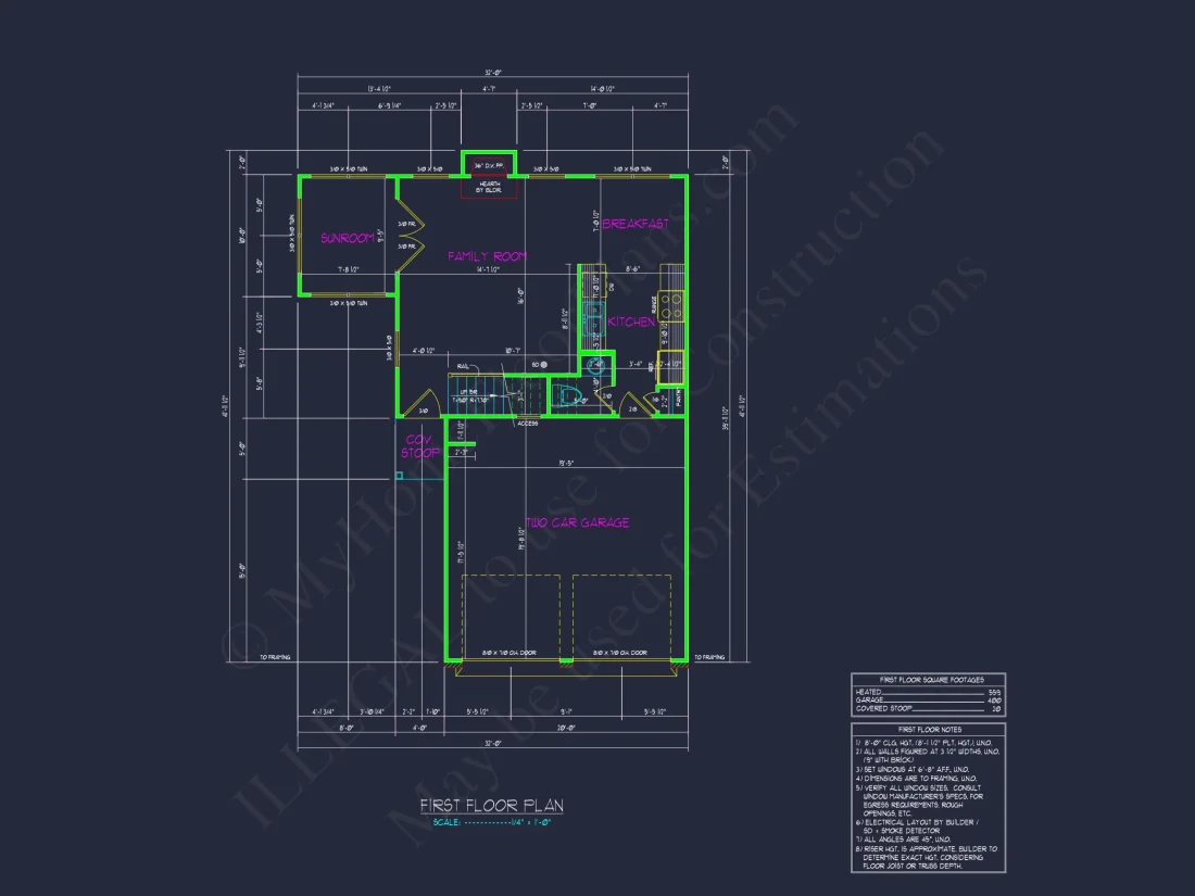 Efficient 2-Story house Plan with 3 Bedrooms and CAD Design