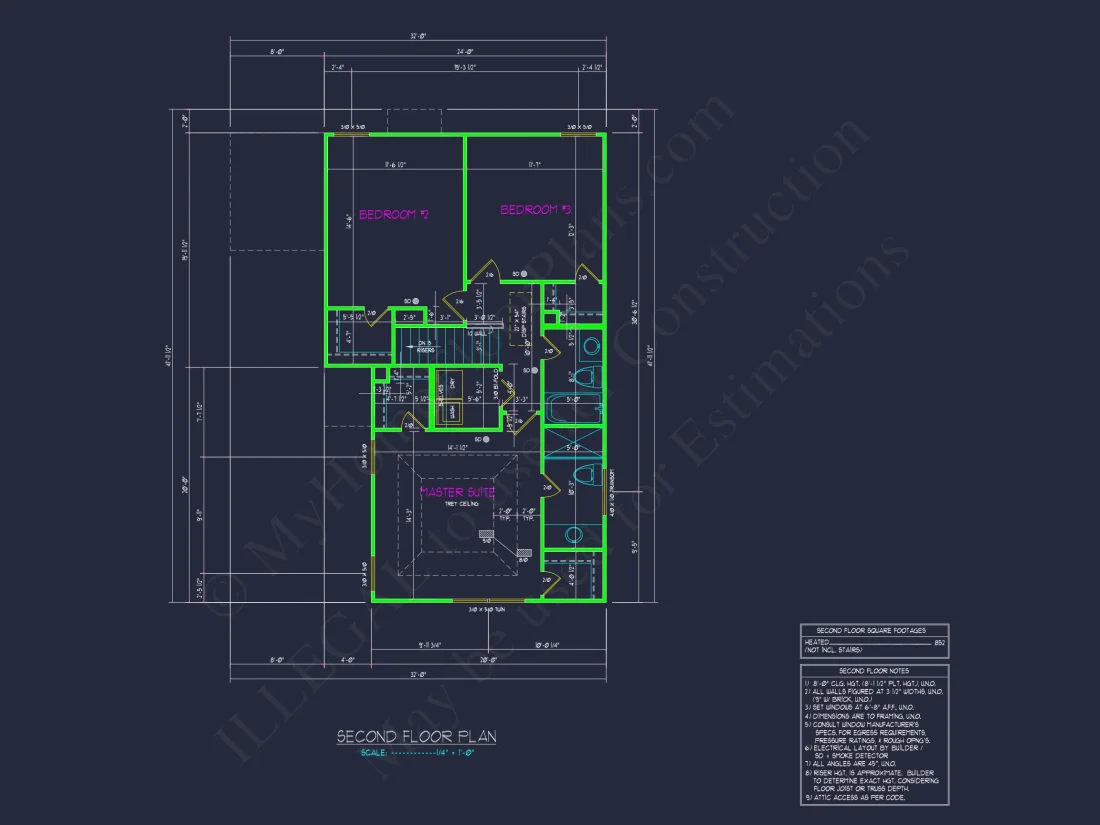 Efficient 2-Story house Plan with 3 Bedrooms and CAD Design
