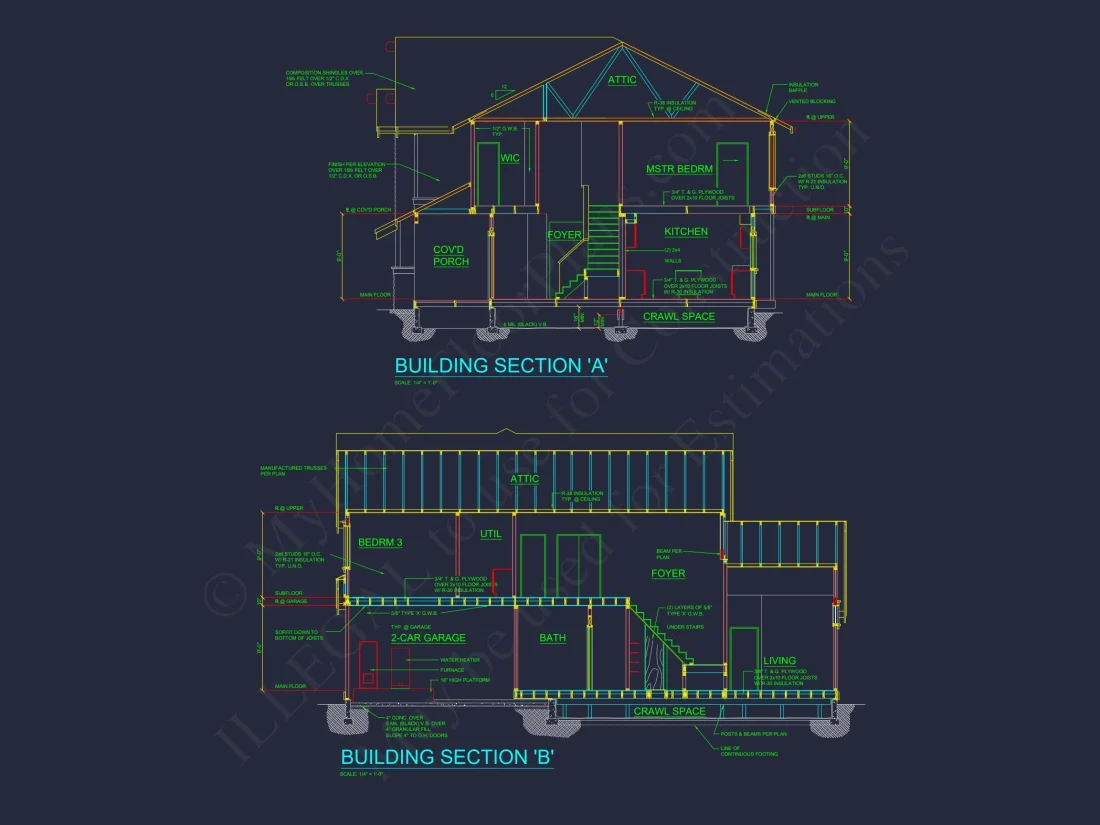 Craftsman house Plan with 4 Bedrooms and Vaulted Designs