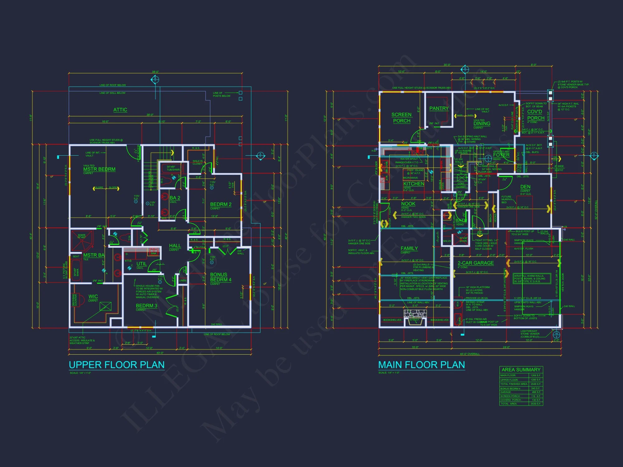 Craftsman house Plan with 4 Bedrooms and Vaulted Designs
