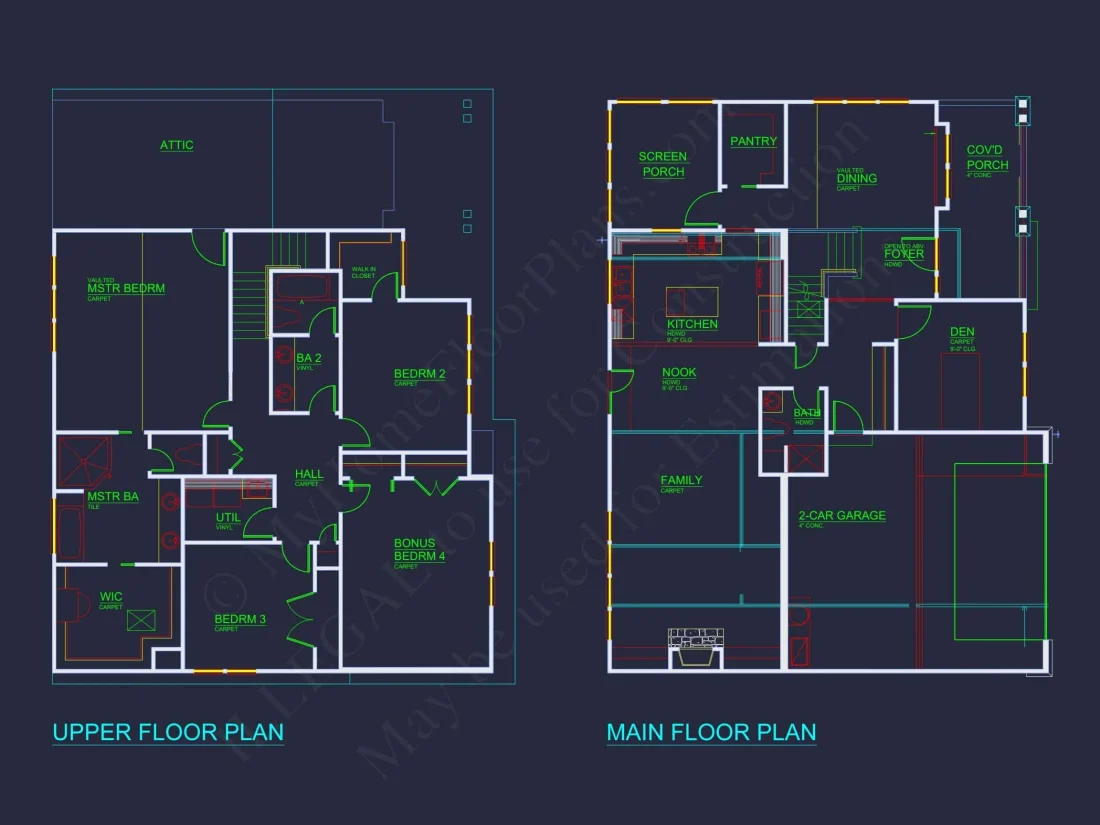 Craftsman house Plan with 4 Bedrooms and Vaulted Designs