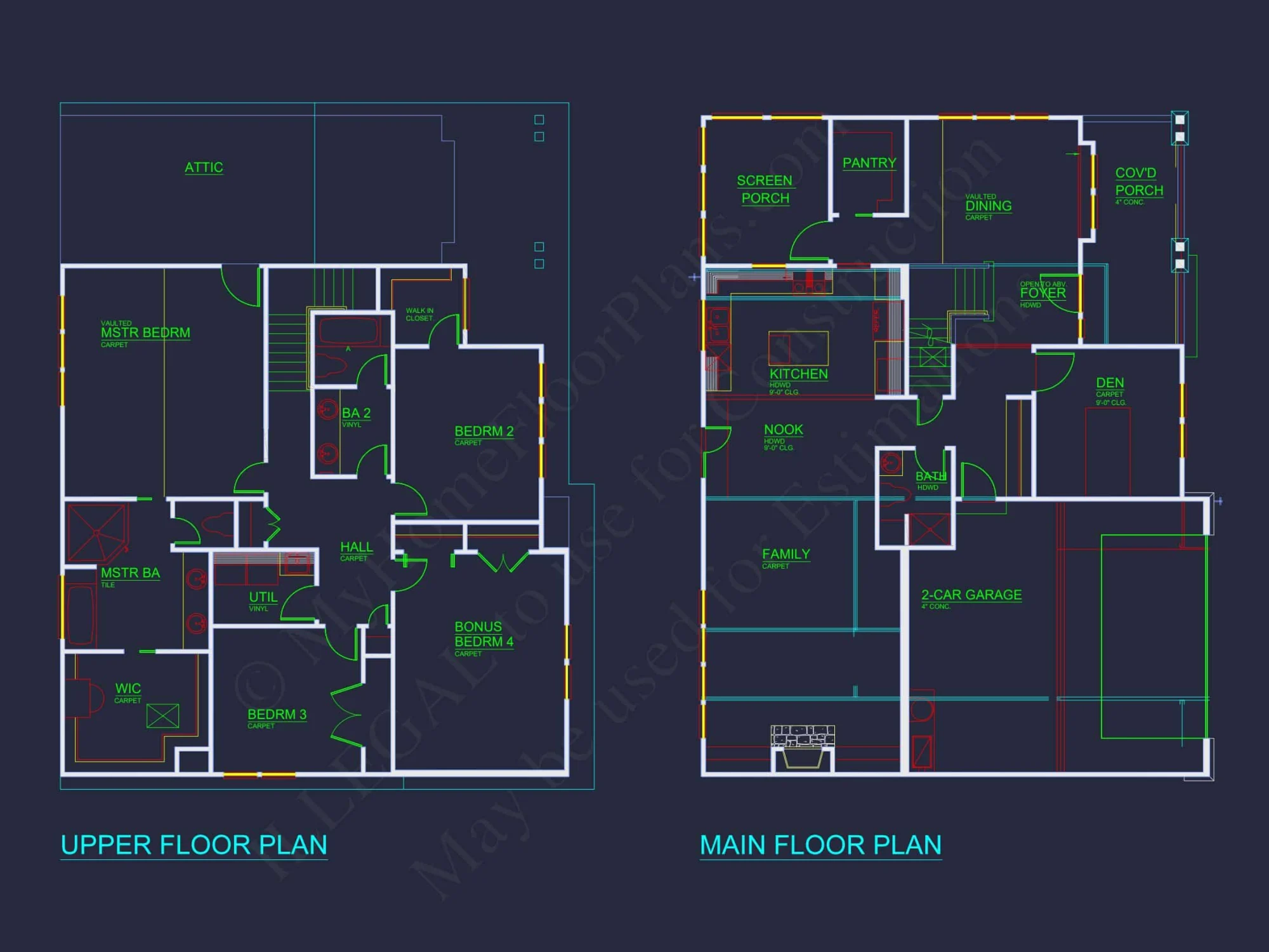 Craftsman house Plan with 4 Bedrooms and Vaulted Designs