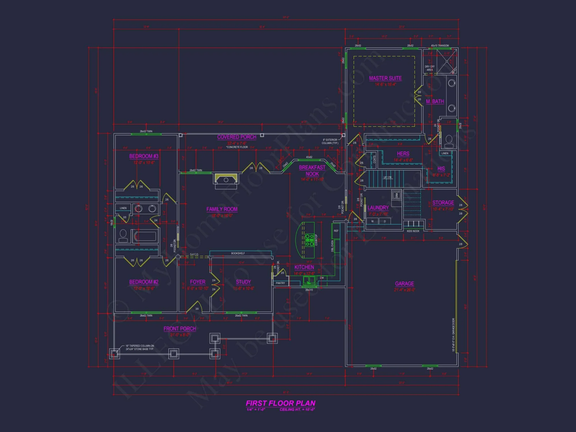 Spacious 3-Bedroom house Plan with Blueprint and CAD Designs