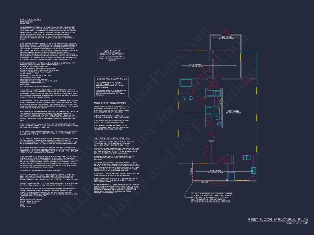 Modern 4-Bedroom house Floor Plan with CAD Designs & Blueprint