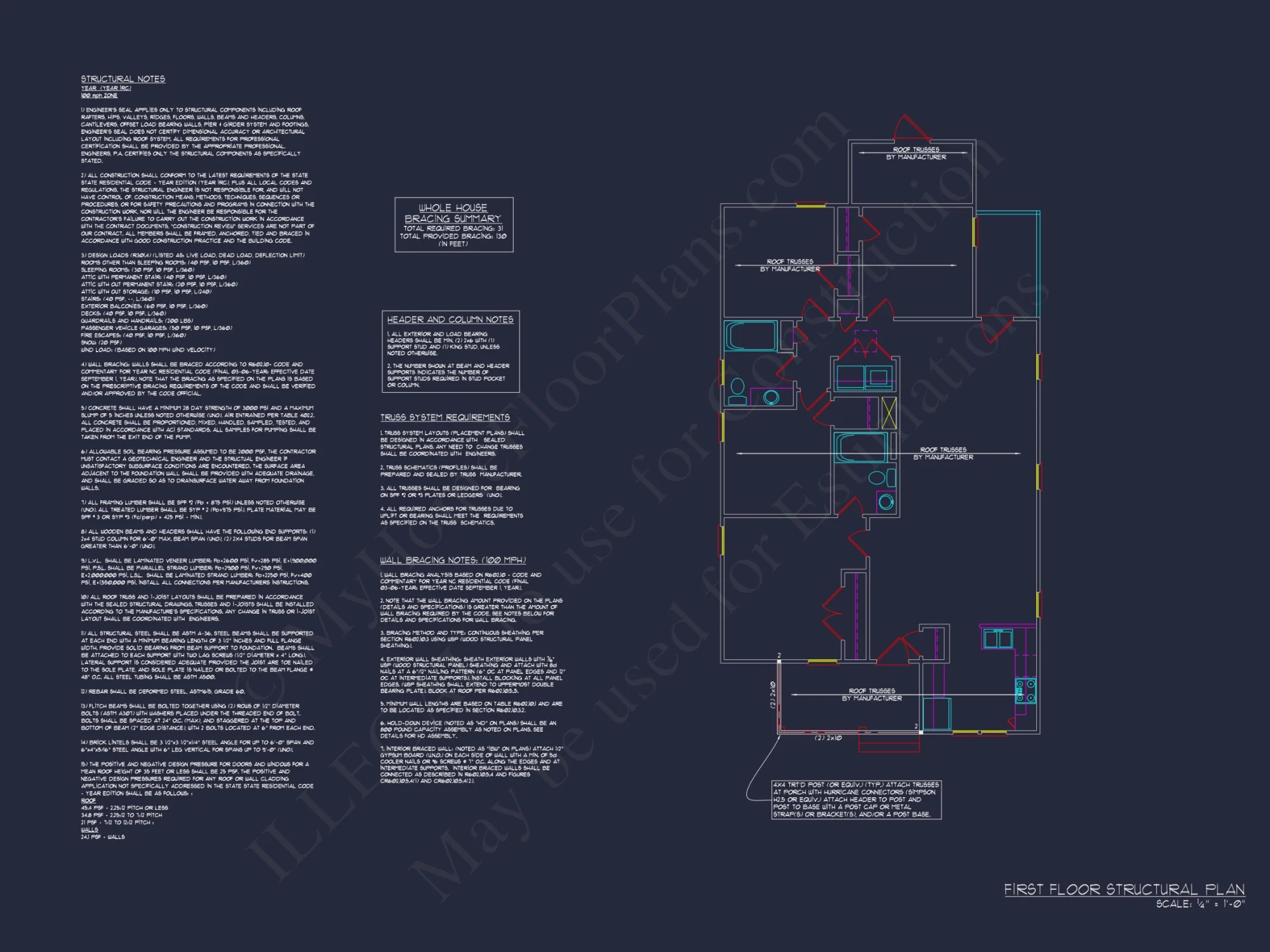 Modern 4-Bedroom house Floor Plan with CAD Designs & Blueprint