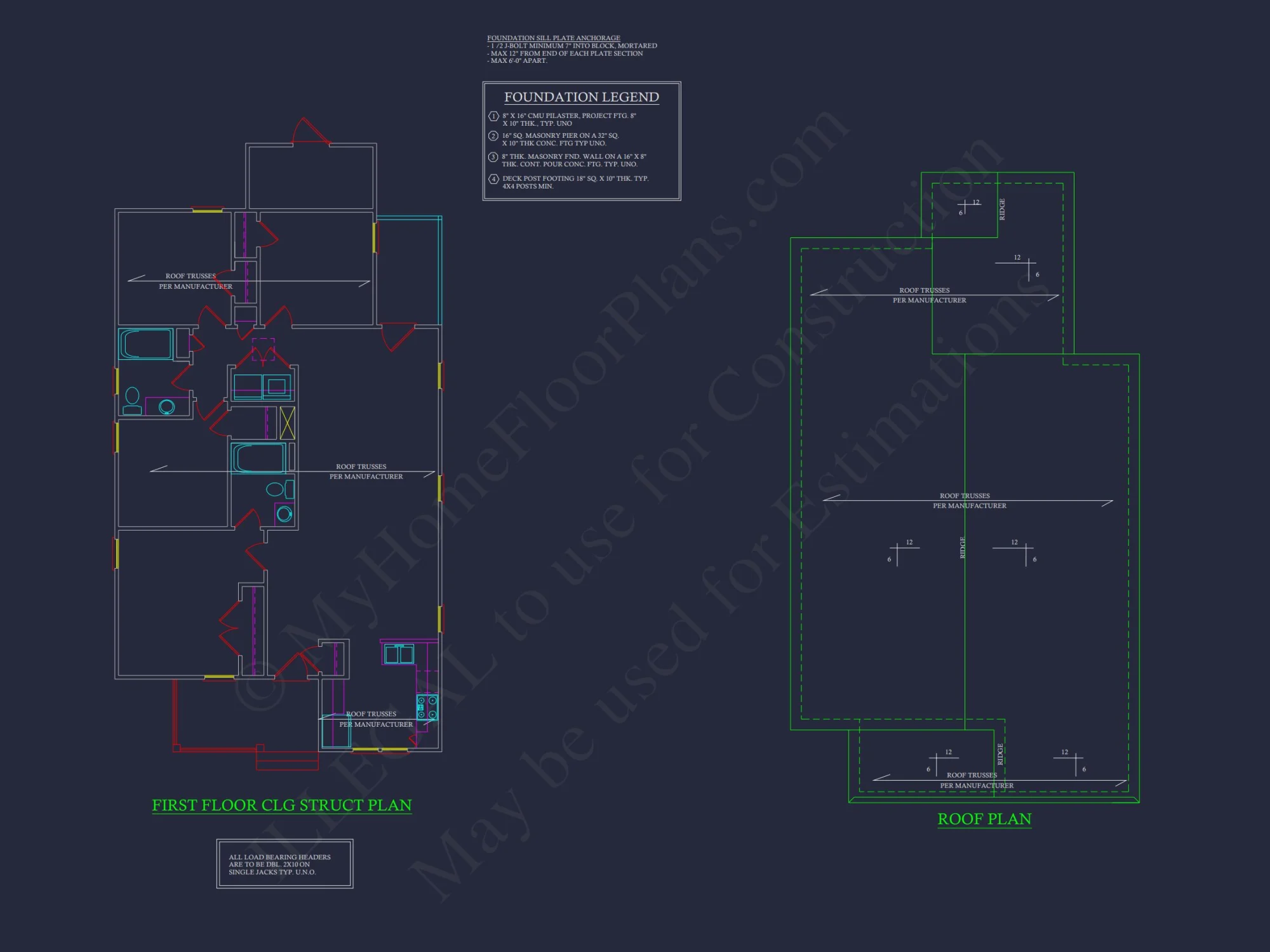 Modern 4-Bedroom house Floor Plan with CAD Designs & Blueprint
