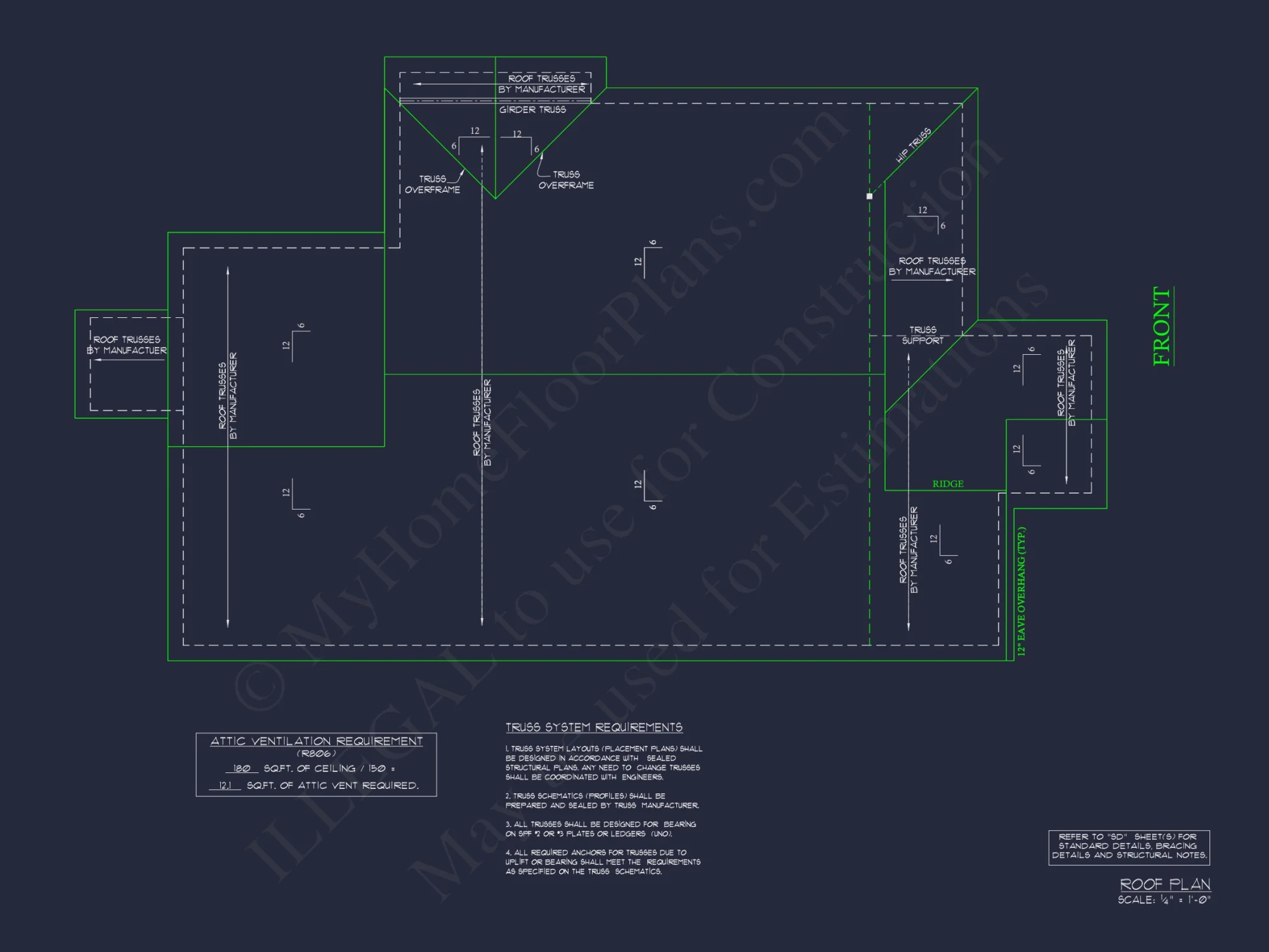 Affordable Ranch house Floor Plan with 6 Bedrooms and CAD Designs