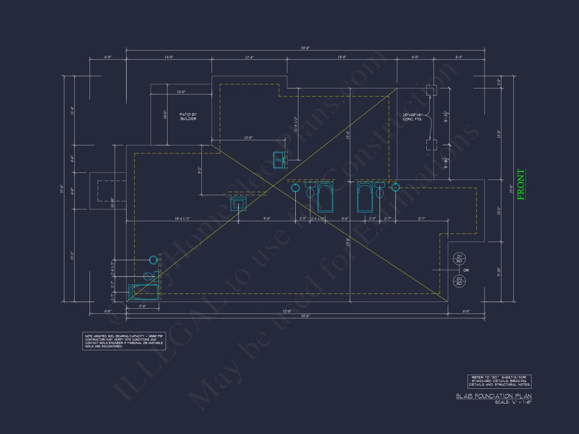Affordable Ranch house Floor Plan with 6 Bedrooms and CAD Designs
