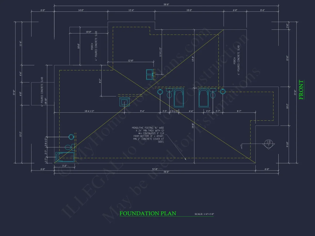 Affordable Ranch house Floor Plan with 6 Bedrooms and CAD Designs