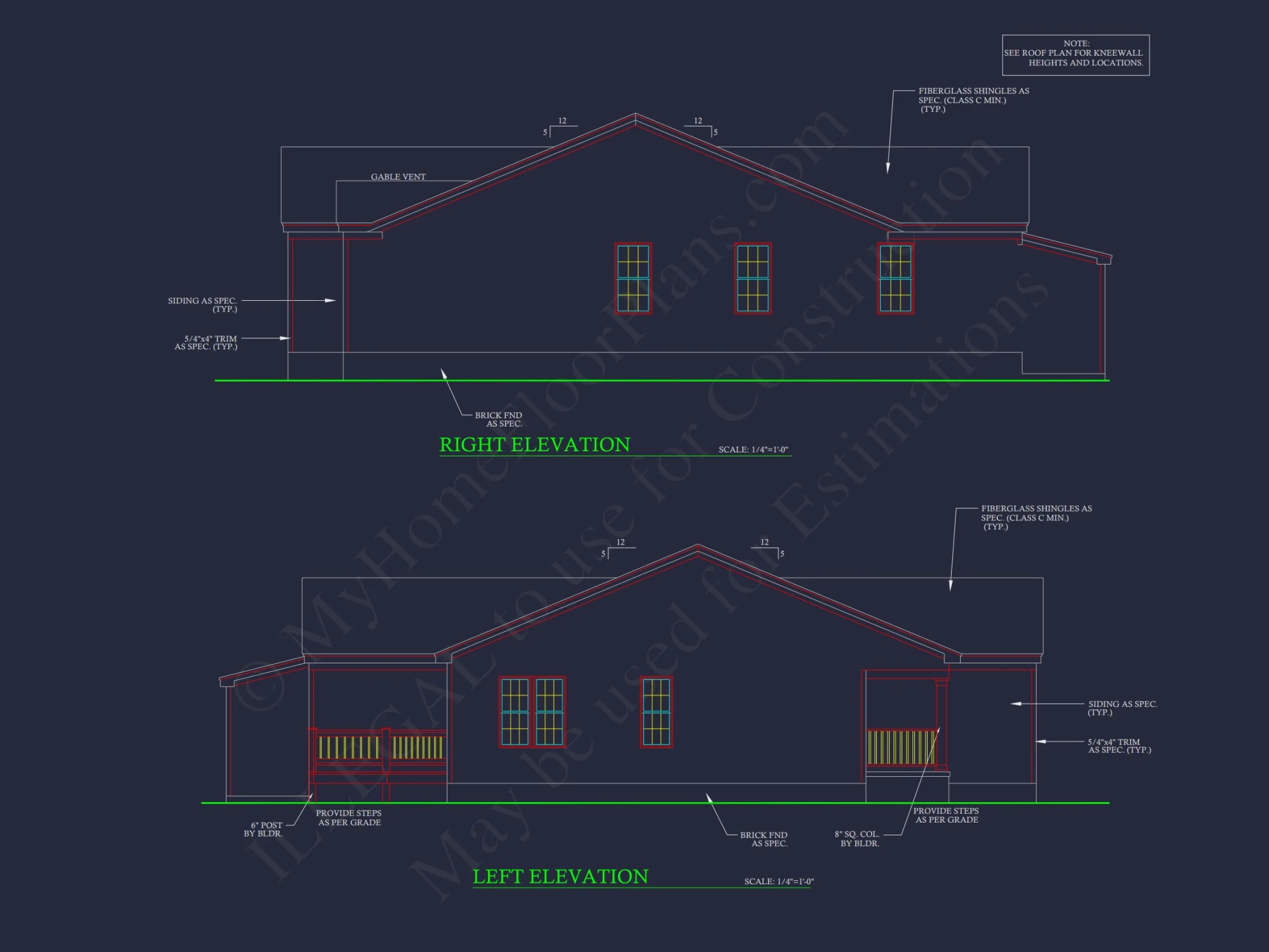 34' WIDE SINGLE STORY house FLOOR PLAN CAD BLUEPRINTS