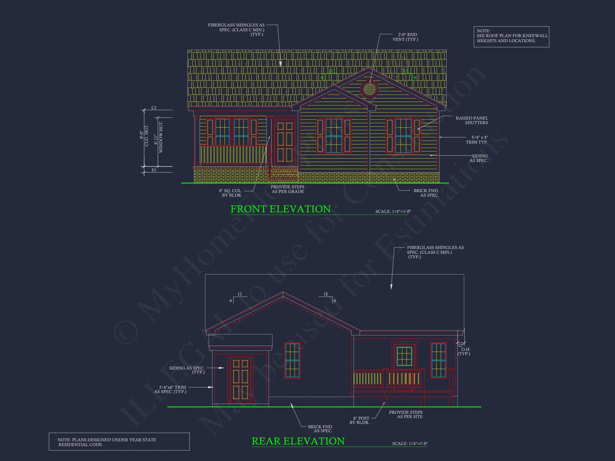 34' WIDE SINGLE STORY house FLOOR PLAN CAD BLUEPRINTS