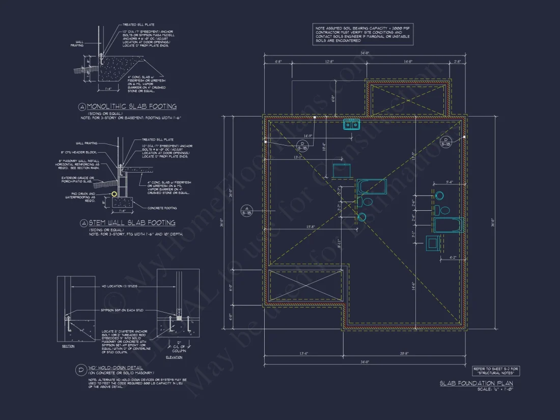 3-Bed CAD Designs & Blueprint