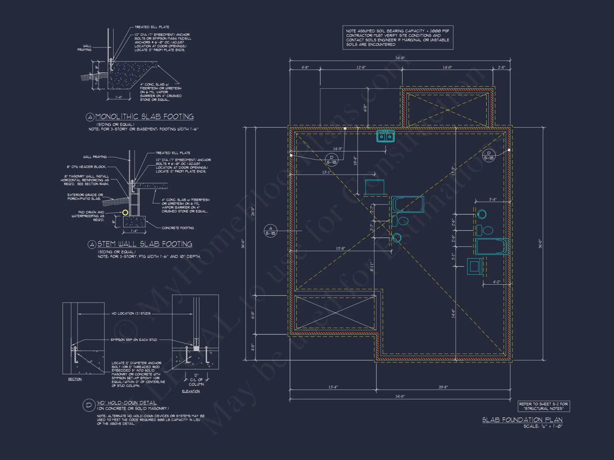 3-Bed CAD Designs & Blueprint