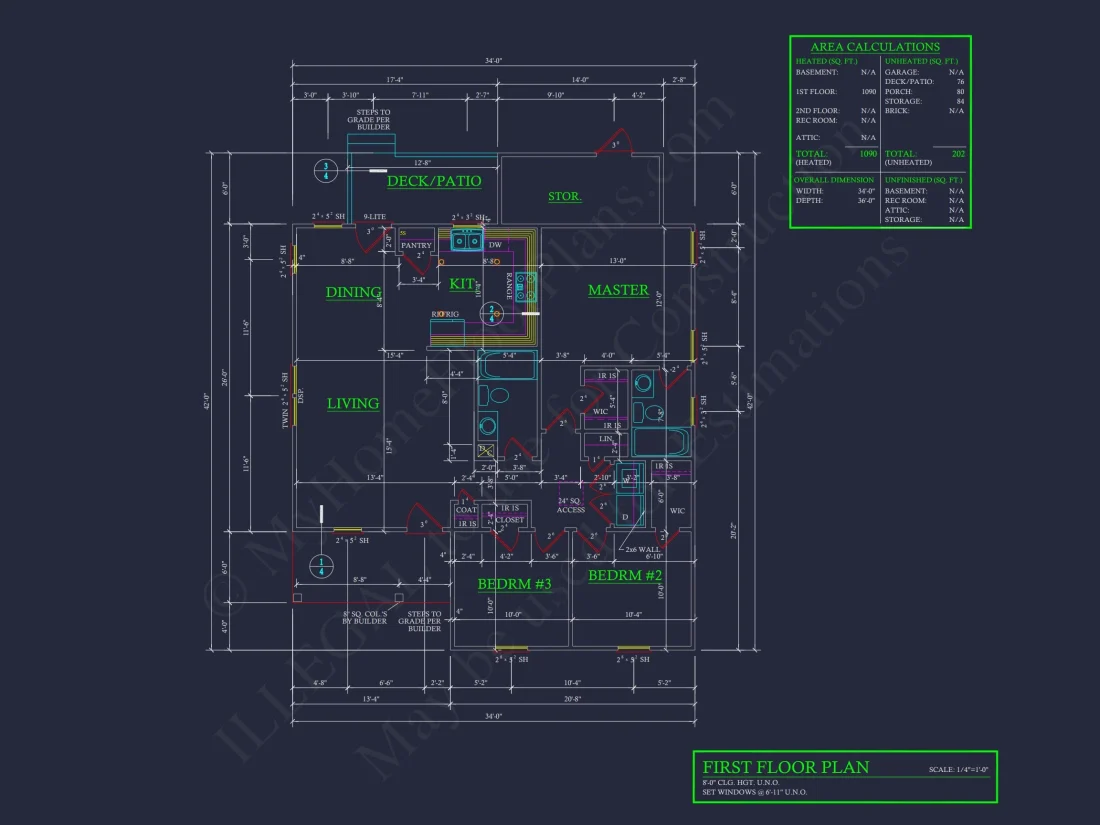 3-Bed CAD Designs & Blueprint