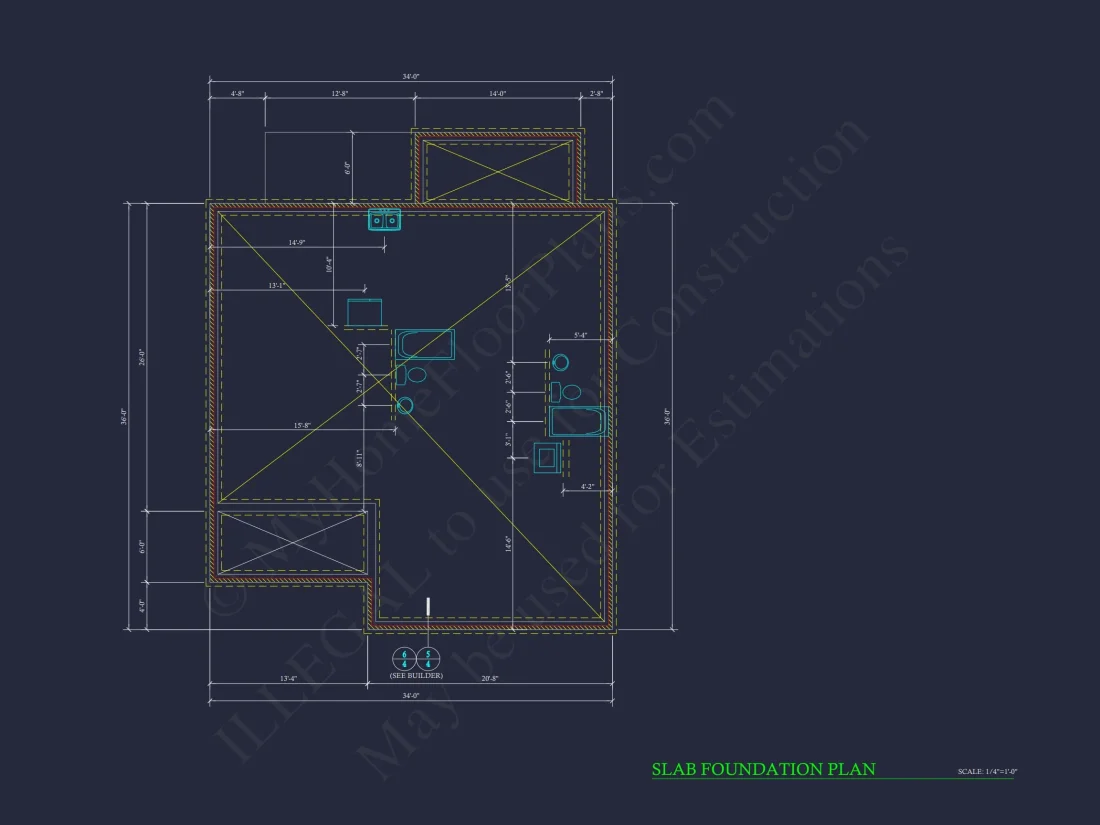 3-Bed CAD Designs & Blueprint
