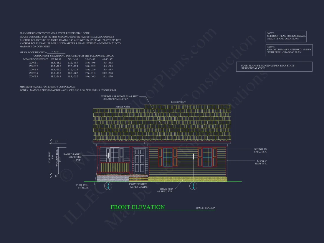 3-Bed CAD Designs & Blueprint