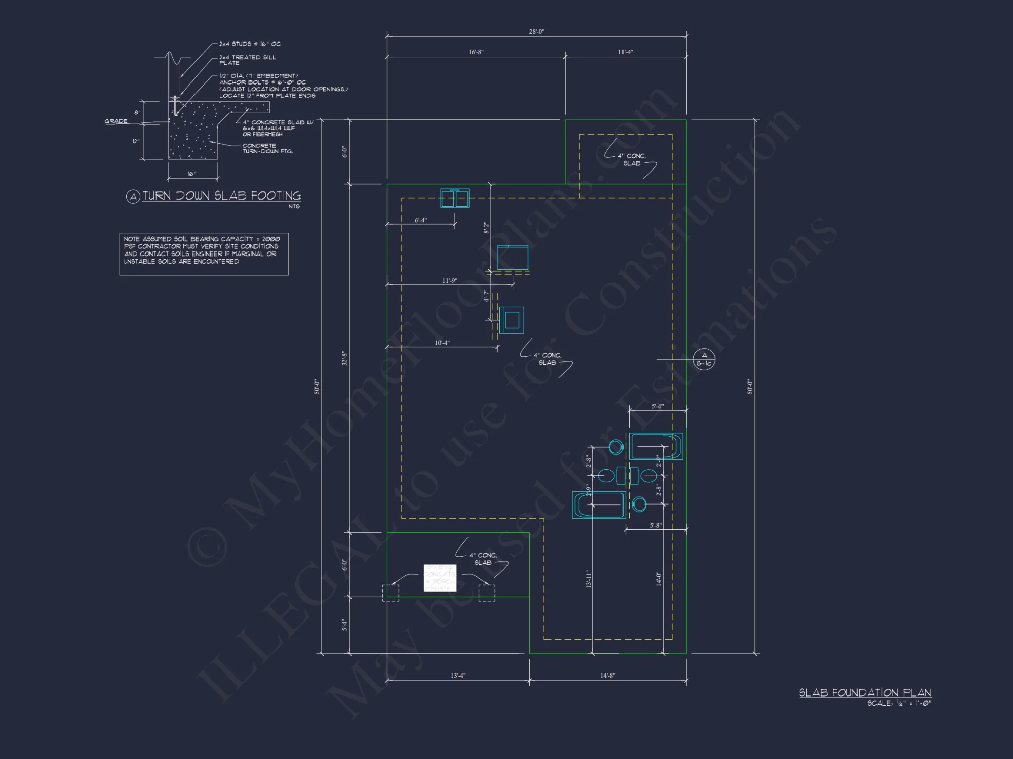 1080 Sq Ft house Plan with 3 Bedrooms