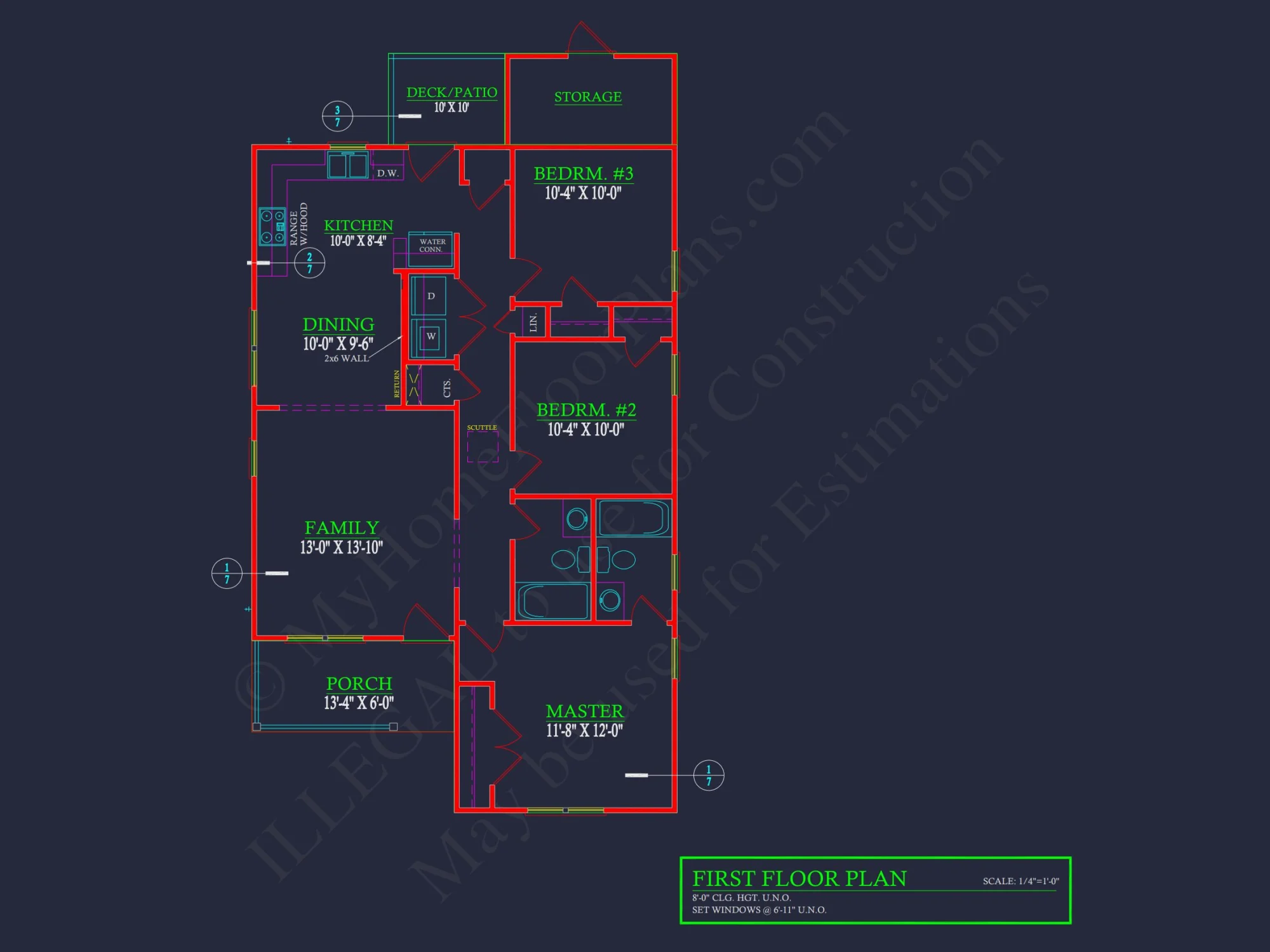 1080 Sq Ft house Plan with 3 Bedrooms