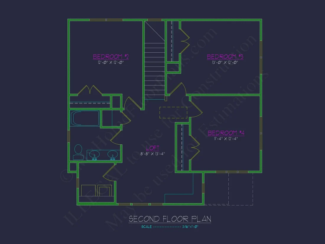 Modern house Floor Plan with Blueprint Designs and CAD Files