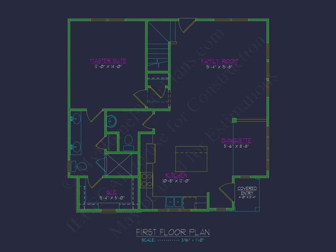 Modern house Floor Plan with Blueprint Designs and CAD Files