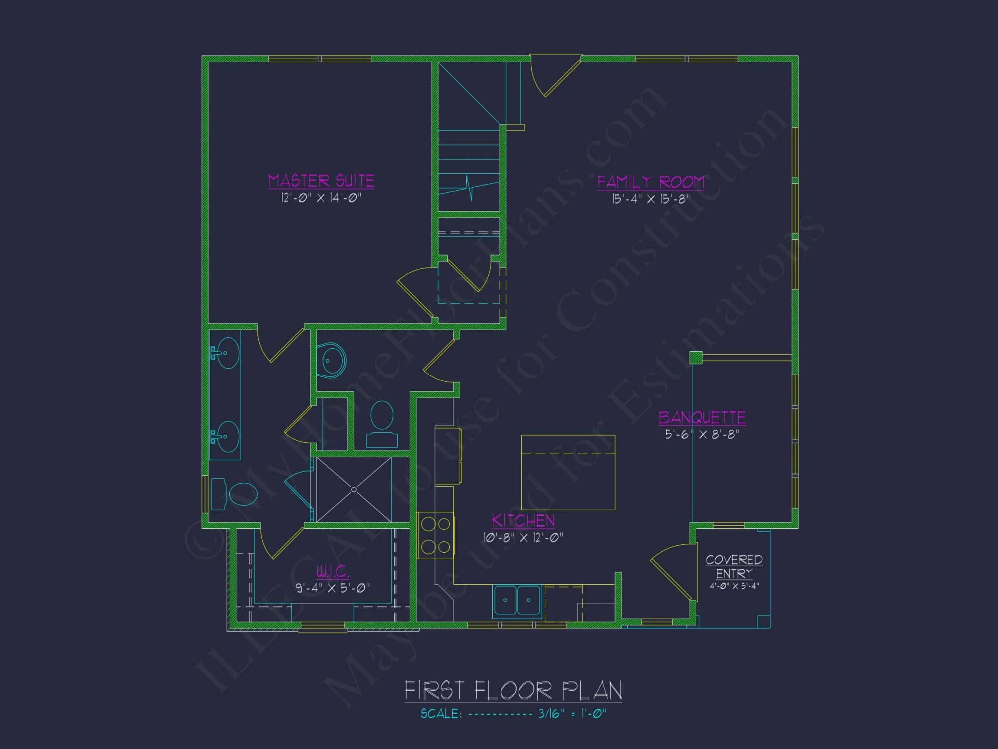 Modern house Floor Plan with Blueprint Designs and CAD Files