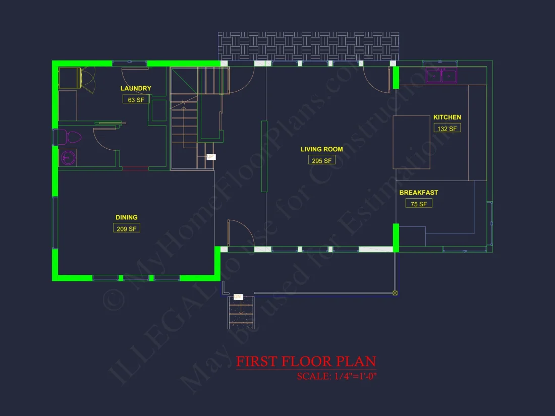 Modern Craftsman house Plan: Floor Plan, Blueprint, CAD Designs