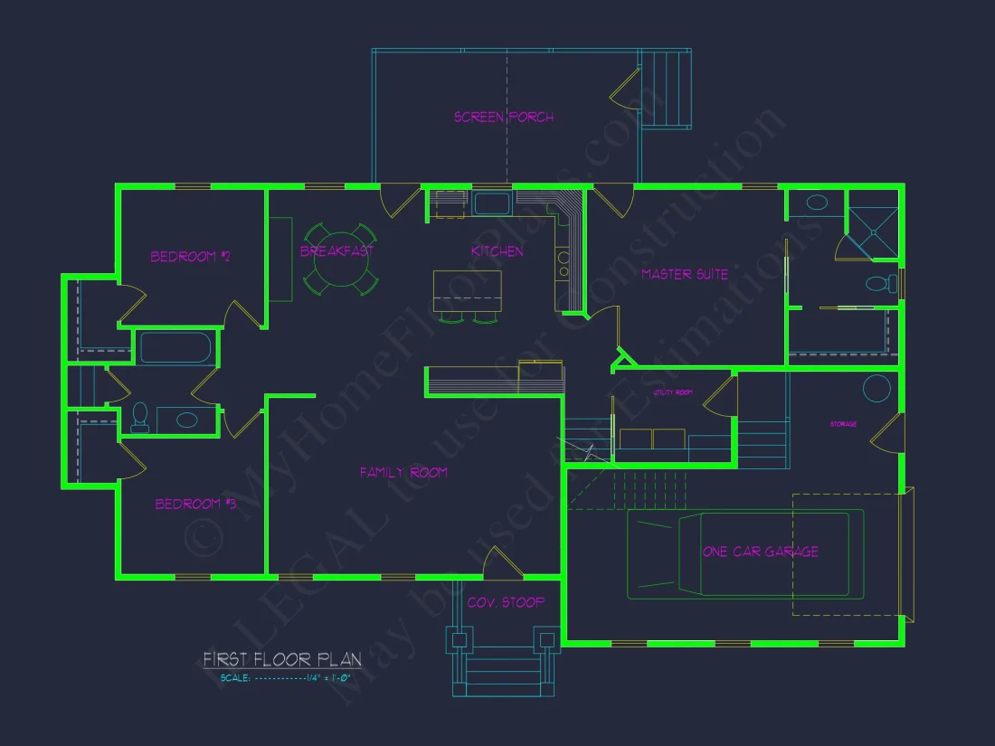 house Design Blueprint: Floor Plan and CAD Architecture