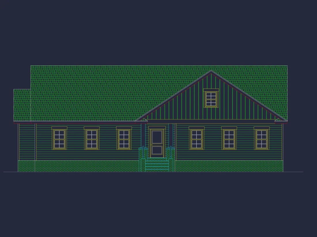 house Design Blueprint: Floor Plan and CAD Architecture