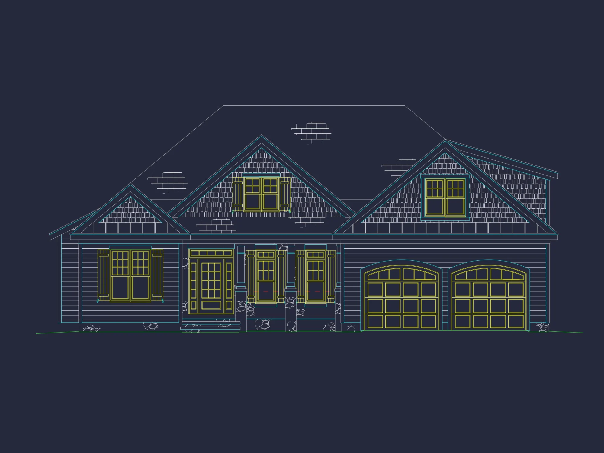 Modern Craftsman house Design Floor Plan Blueprint