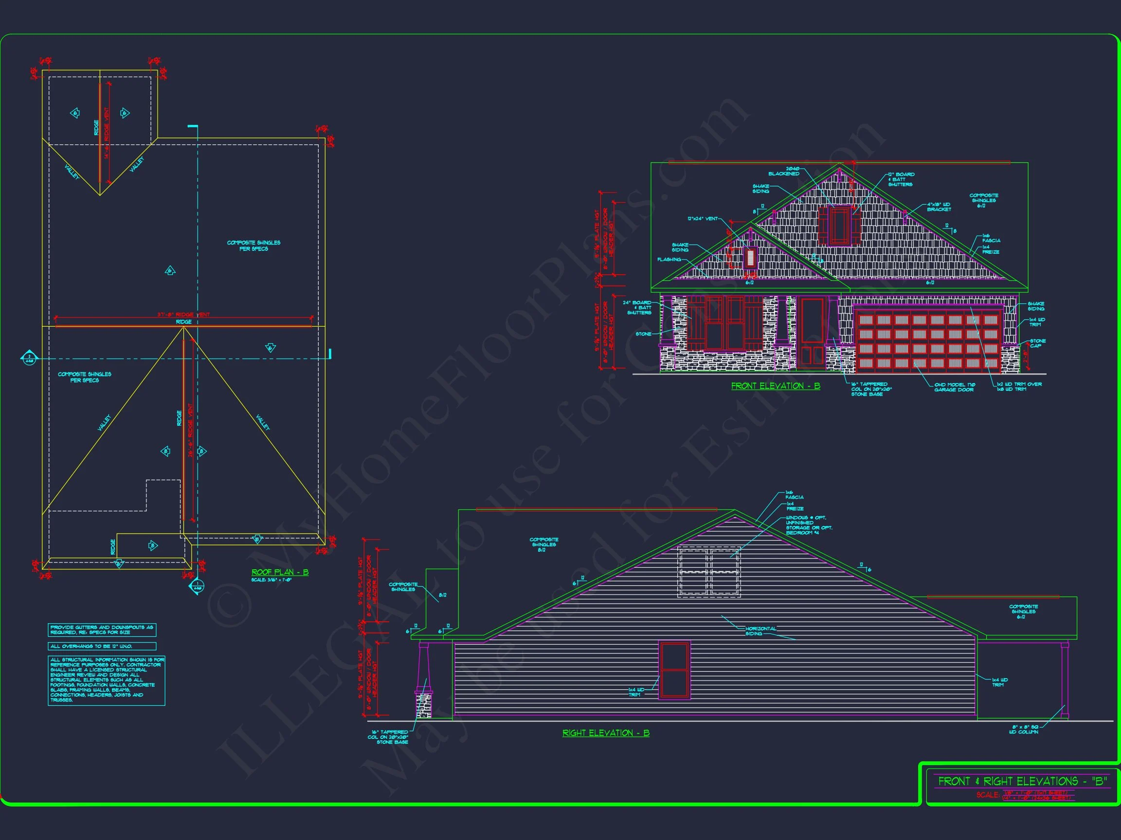 Craftsman house Plan with Bonus Room
