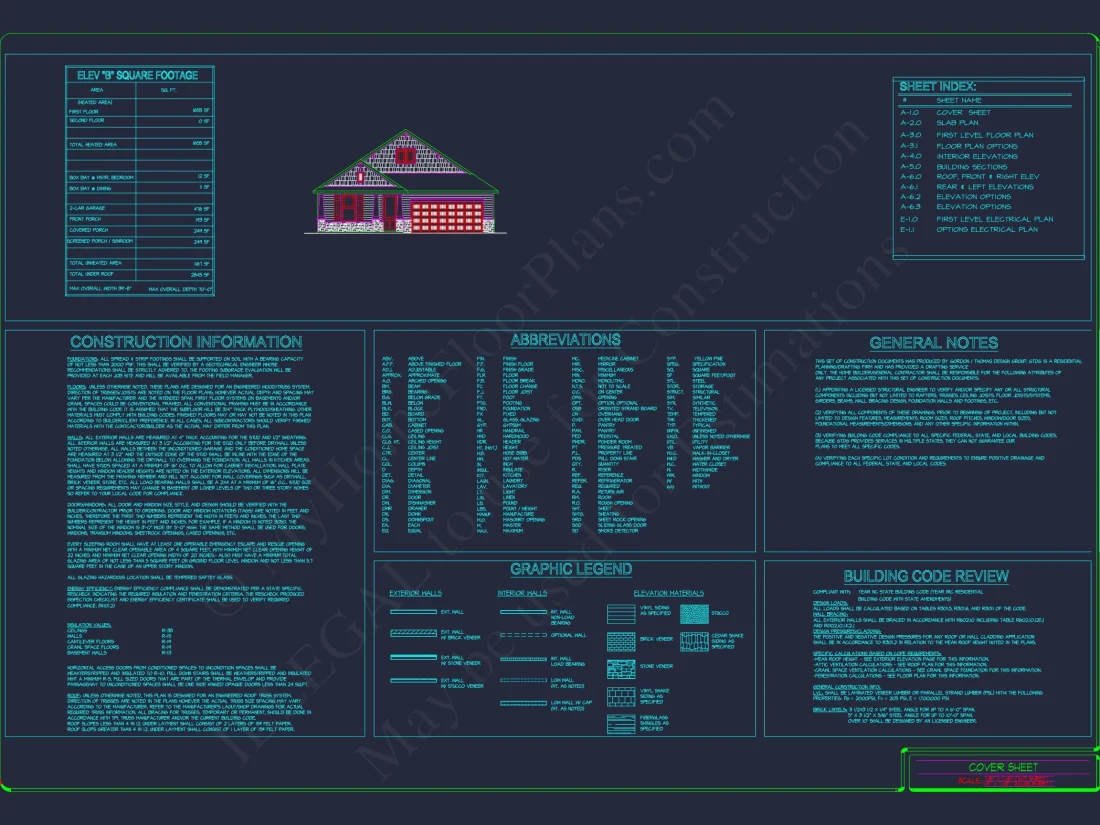 Craftsman Style house Floor Plan