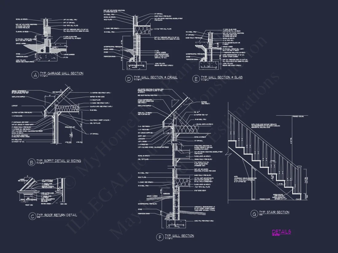 Custom Craftsman house Plan with Detailed Floor Plans, CAD Designs