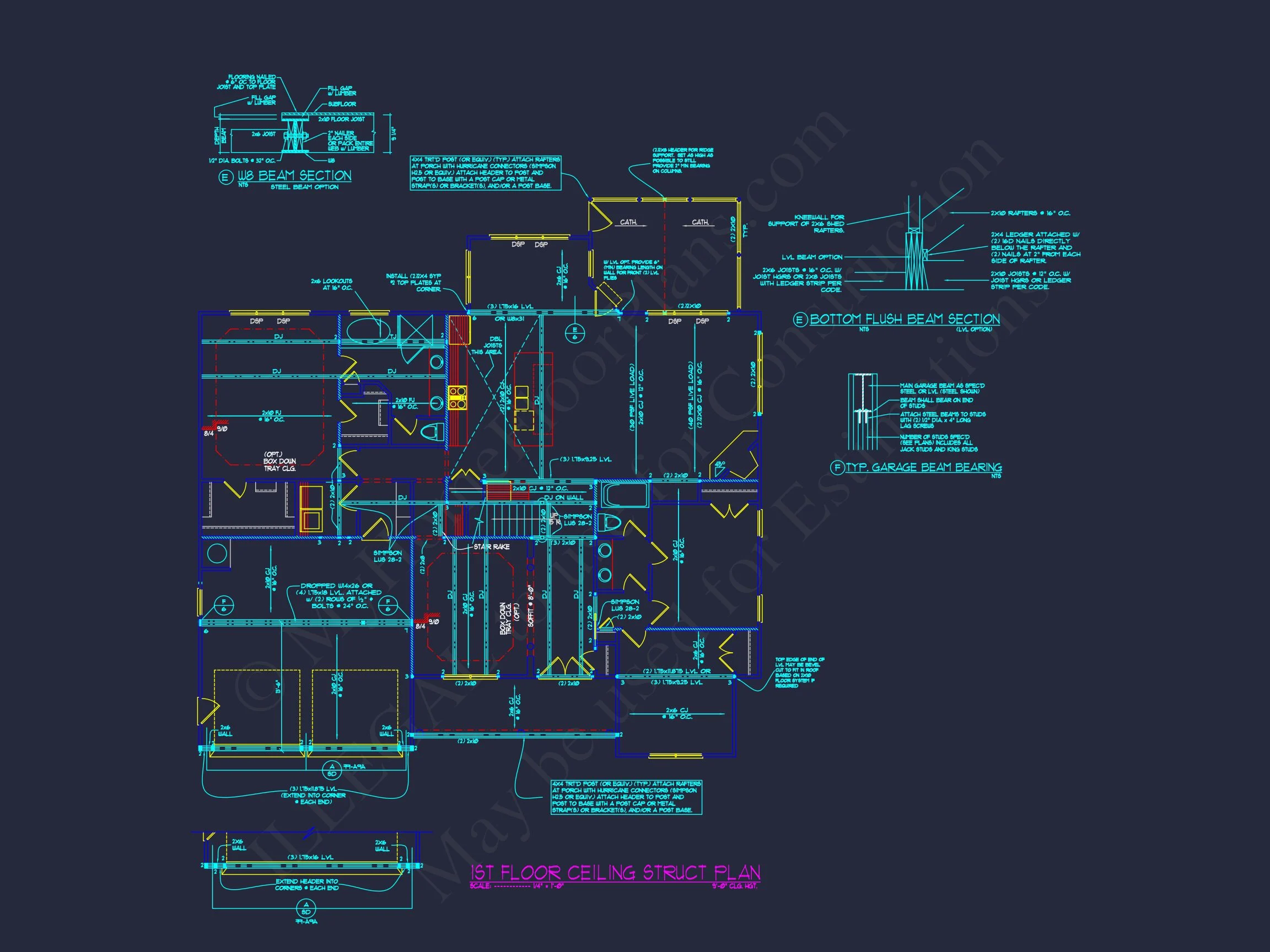 14-2030 HOUSE PLAN - 3-Bed, 2-Bath Craftsman Ranch House Plan – 2,521 Sq Ft with Bonus Room & Porch 32 Custom Craftsman house Plan with Detailed Floor Plans, CAD Designs