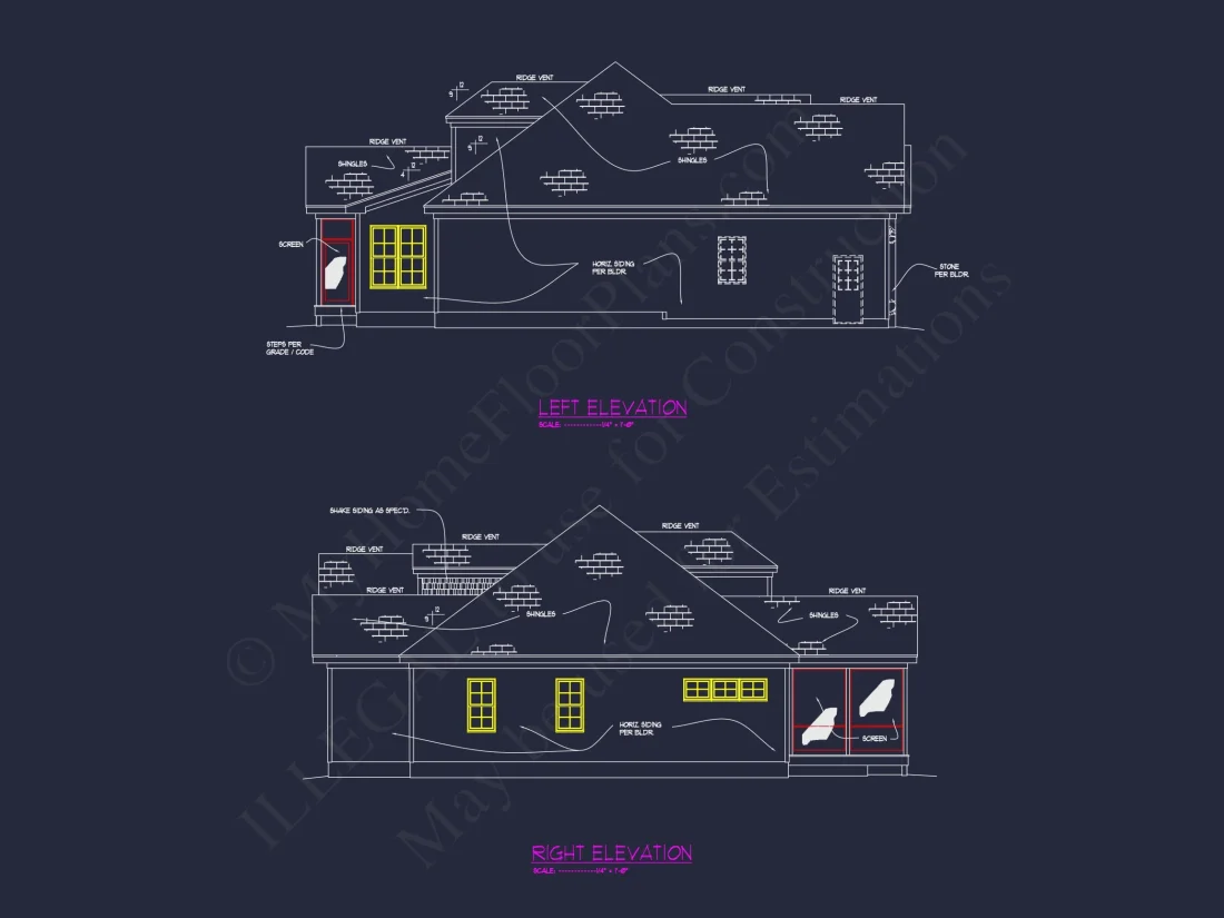 Custom Craftsman house Plan with Detailed Floor Plans, CAD Designs