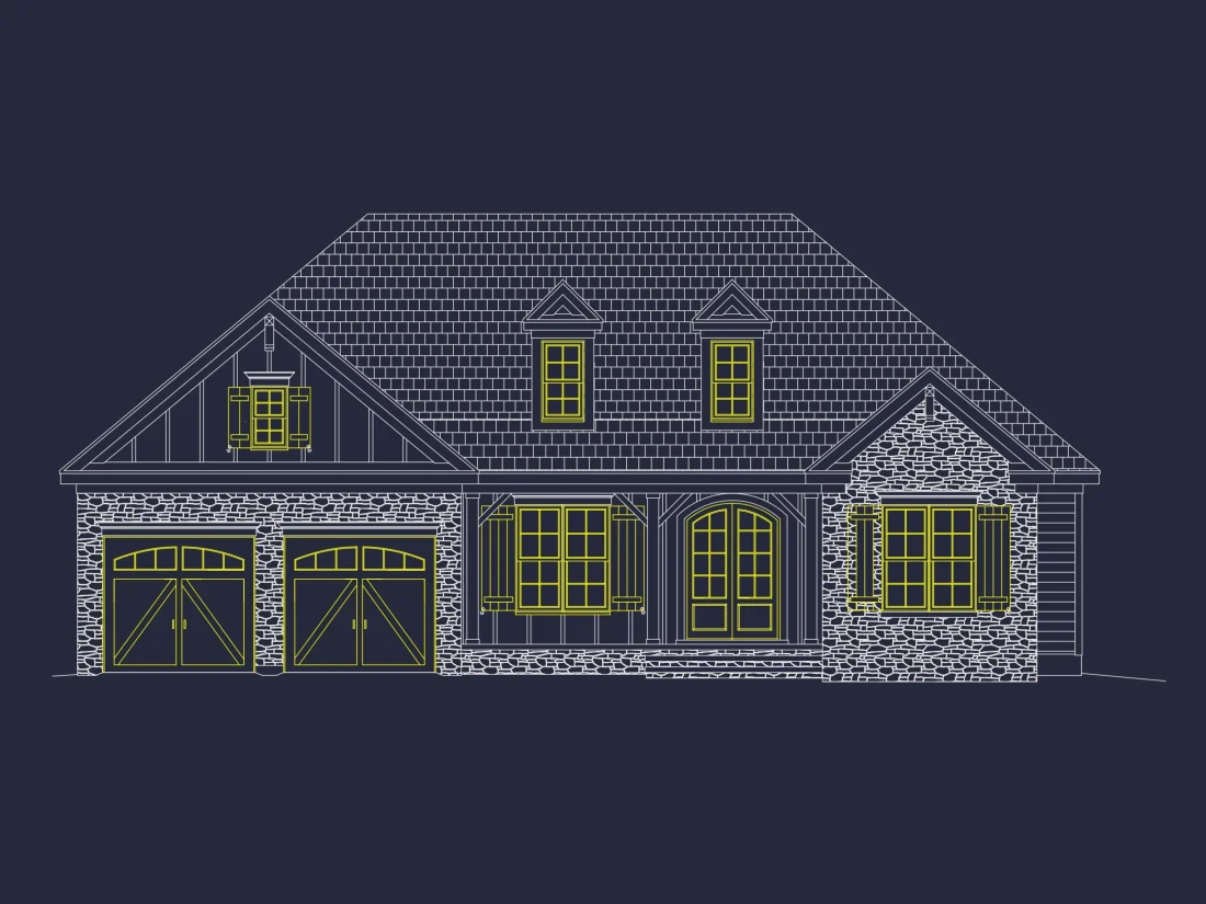 Custom Craftsman house Plan with Detailed Floor Plans, CAD Designs