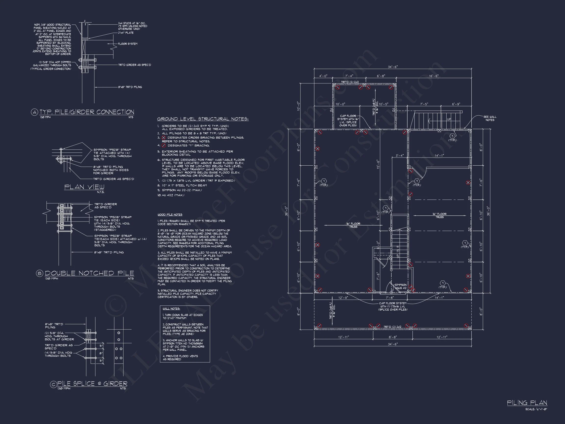 14-1917 HOUSE PLAN - Modern Beach House Plan with 2.5 Floors and Open Designs 9 Modern Beach house Plan with 2.5 Floors and Open Designs