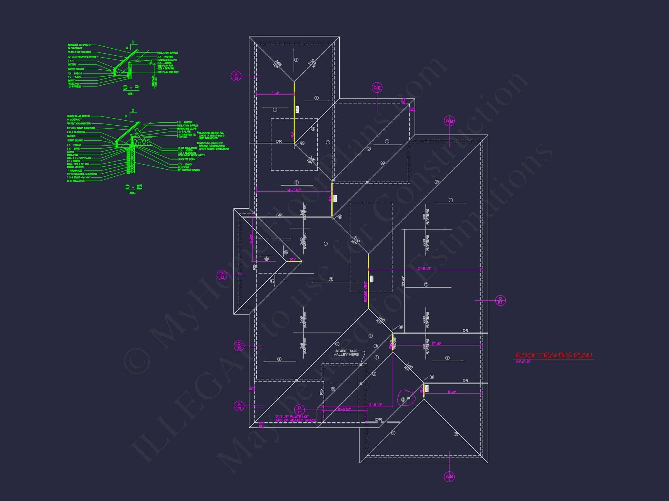 Beautiful house Design CAD Blueprint with Floor Plans