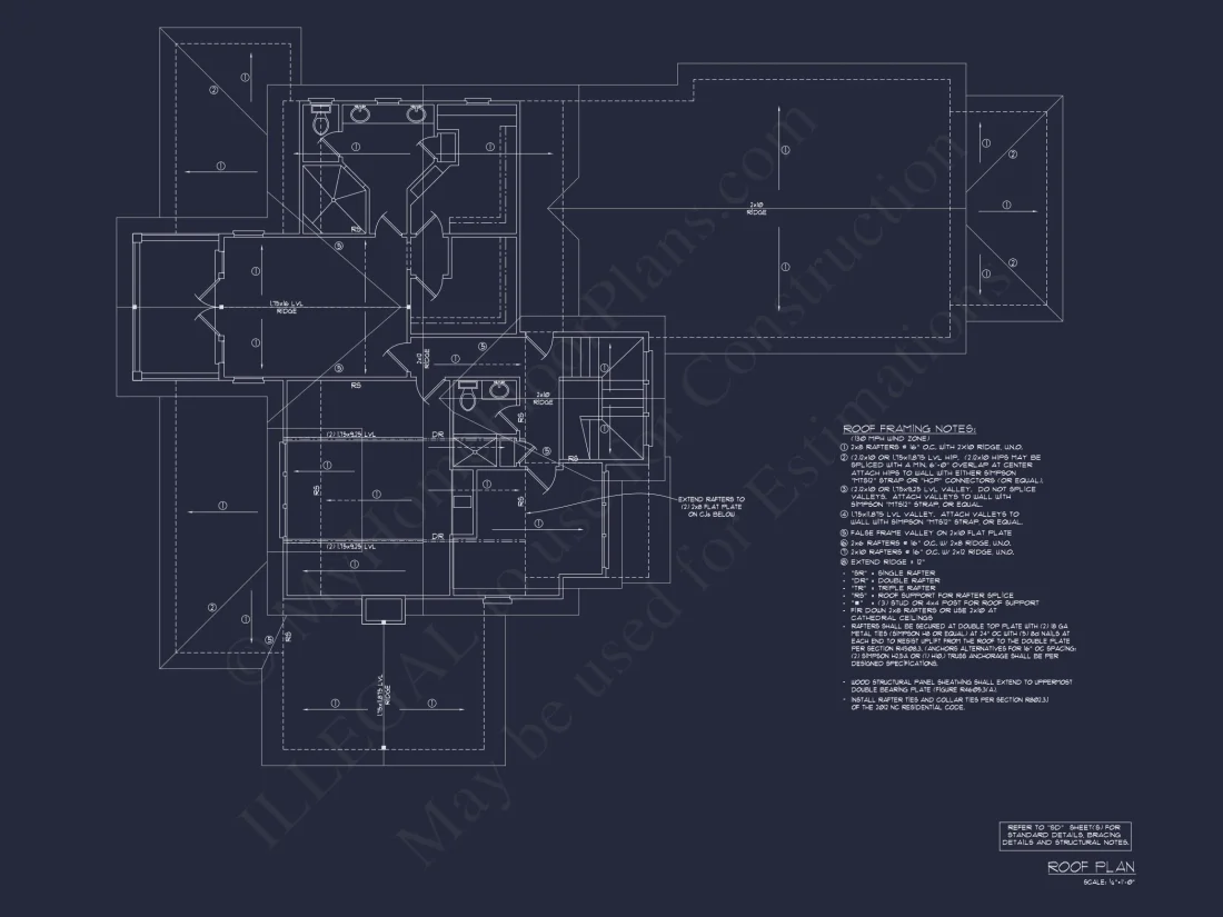 Craftsman house Floor Plan: 2-Story, 3-Bed Blueprint