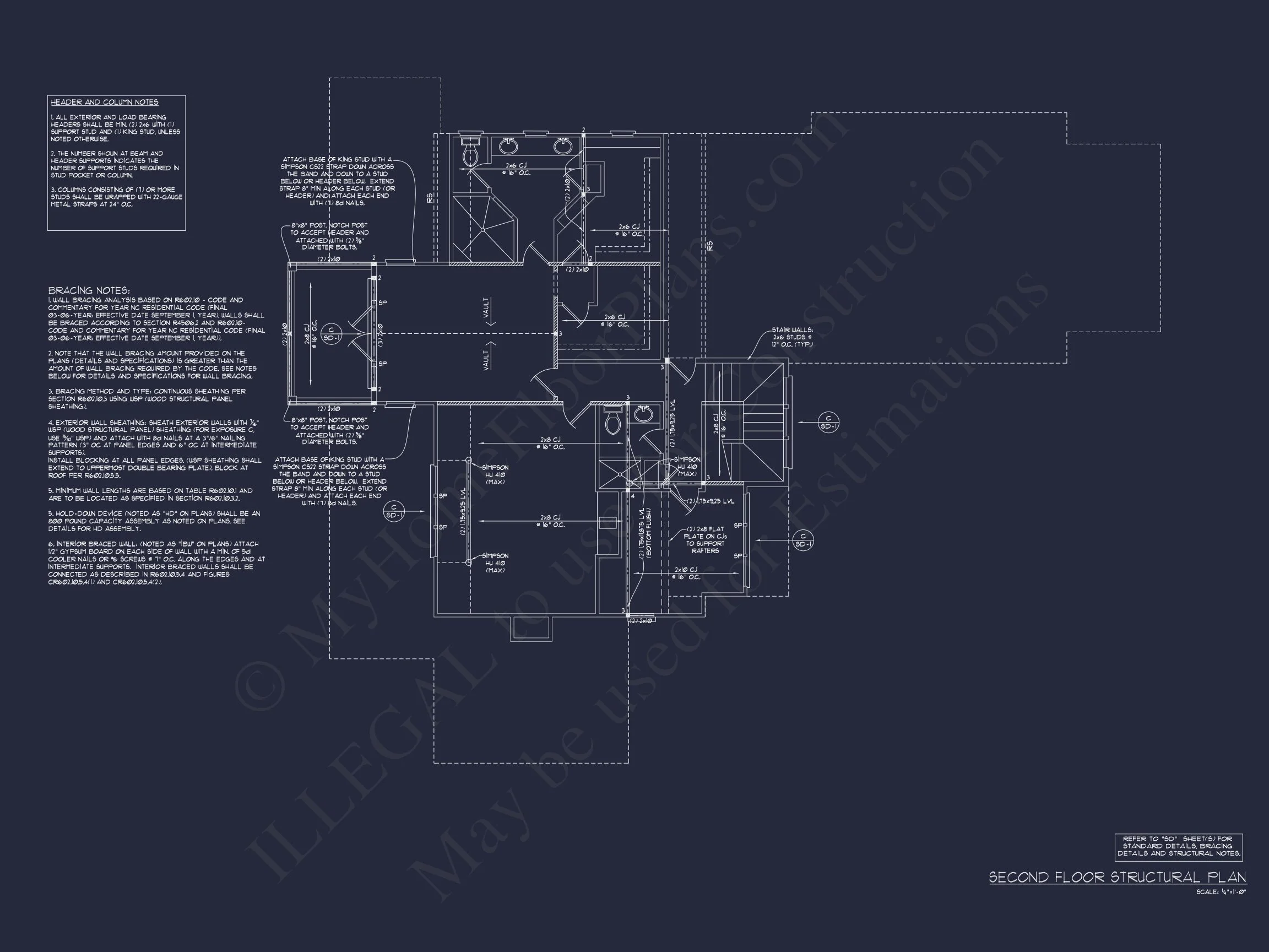 Craftsman house Floor Plan: 2-Story, 3-Bed Blueprint