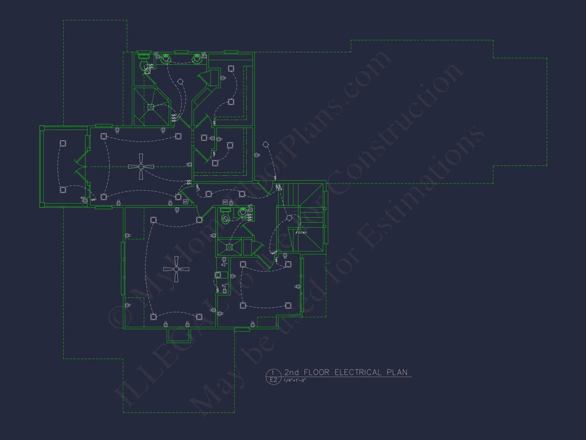 Craftsman house Floor Plan: 2-Story, 3-Bed Blueprint