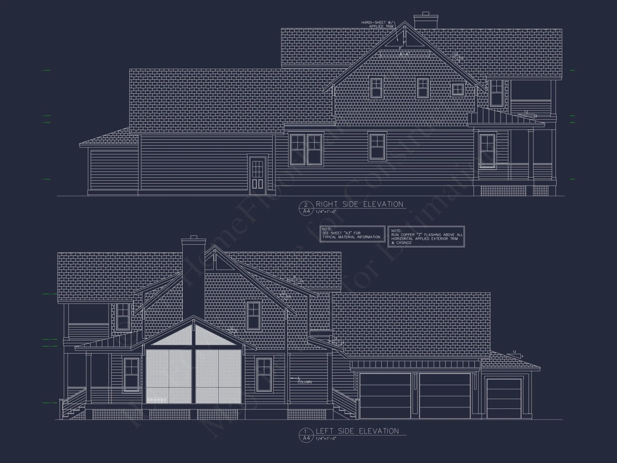 Craftsman house Floor Plan: 2-Story, 3-Bed Blueprint