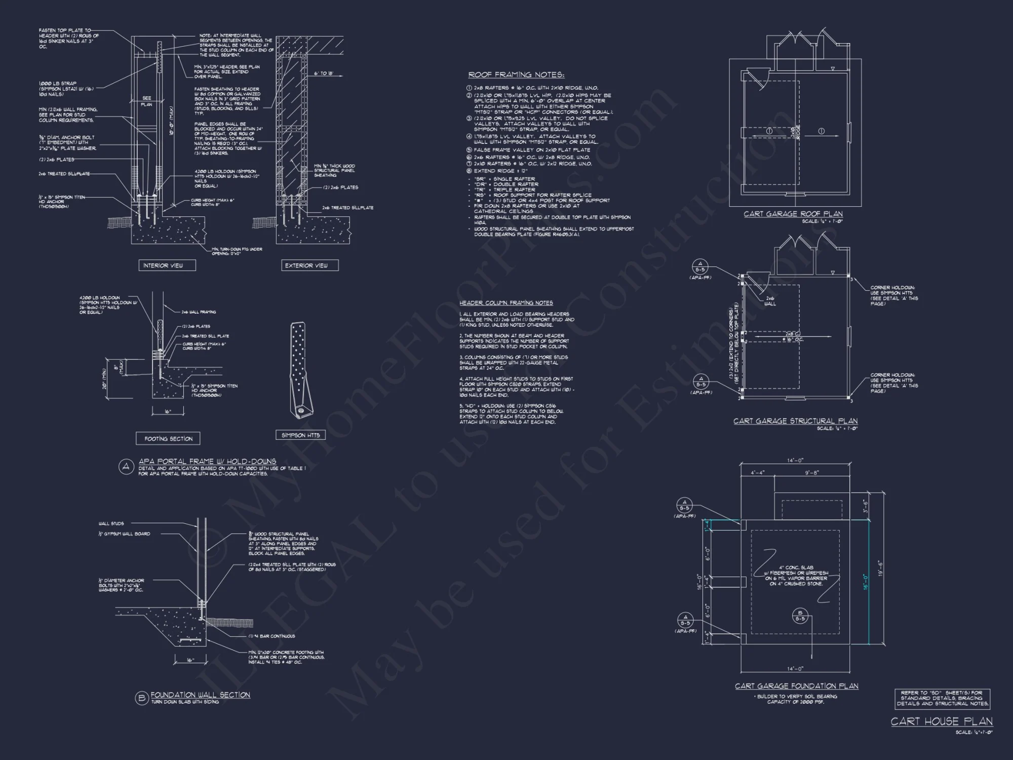 Coastal house Floor Plan: 3-Bed, 2-Story Blueprint