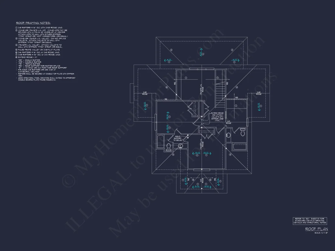 Coastal house Floor Plan: 3-Bed, 2-Story Blueprint