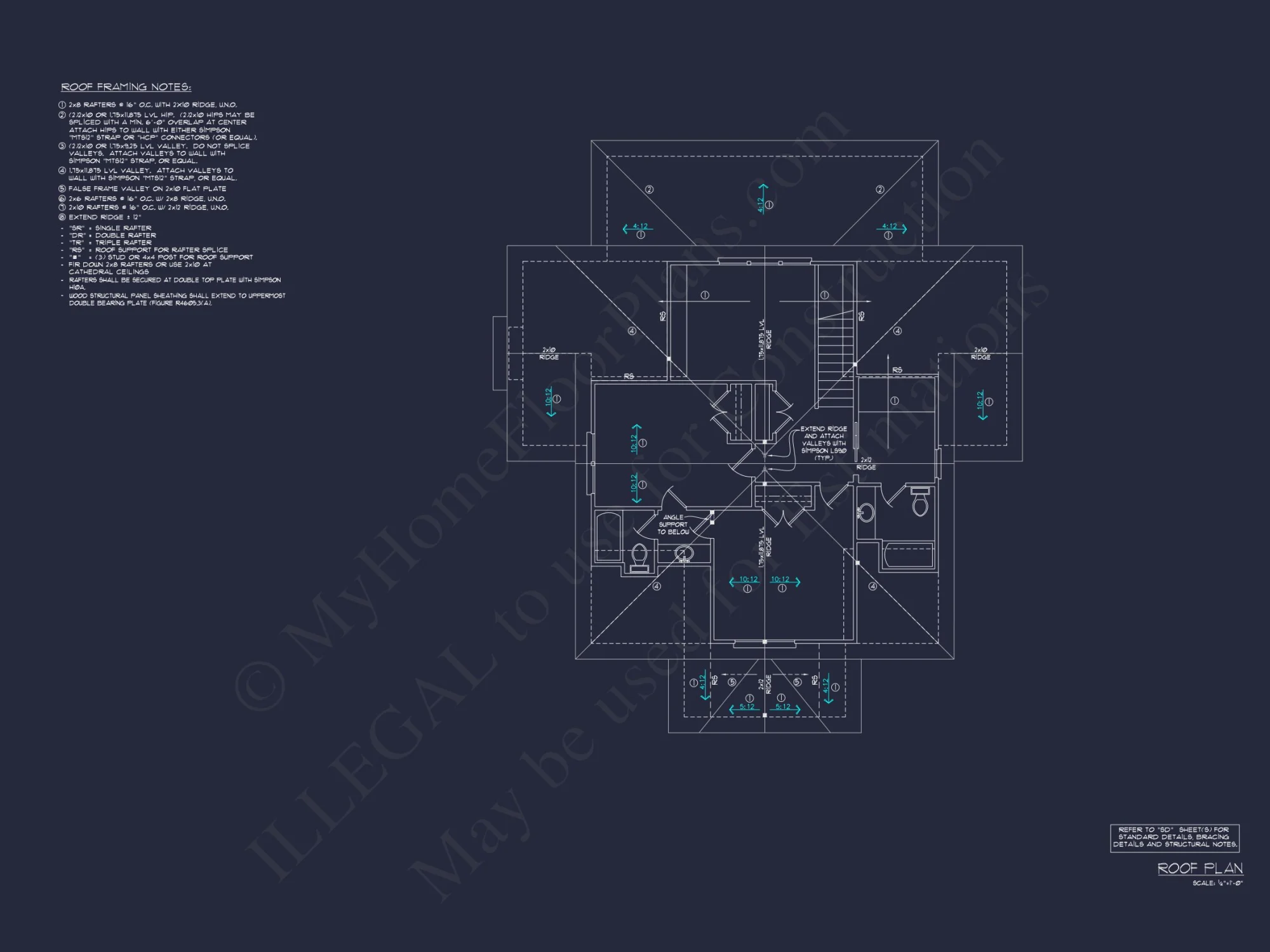 Coastal house Floor Plan: 3-Bed, 2-Story Blueprint