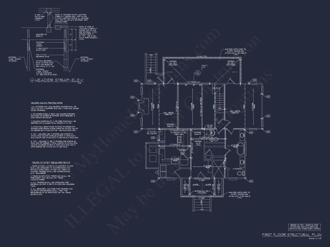Coastal house Floor Plan: 3-Bed, 2-Story Blueprint