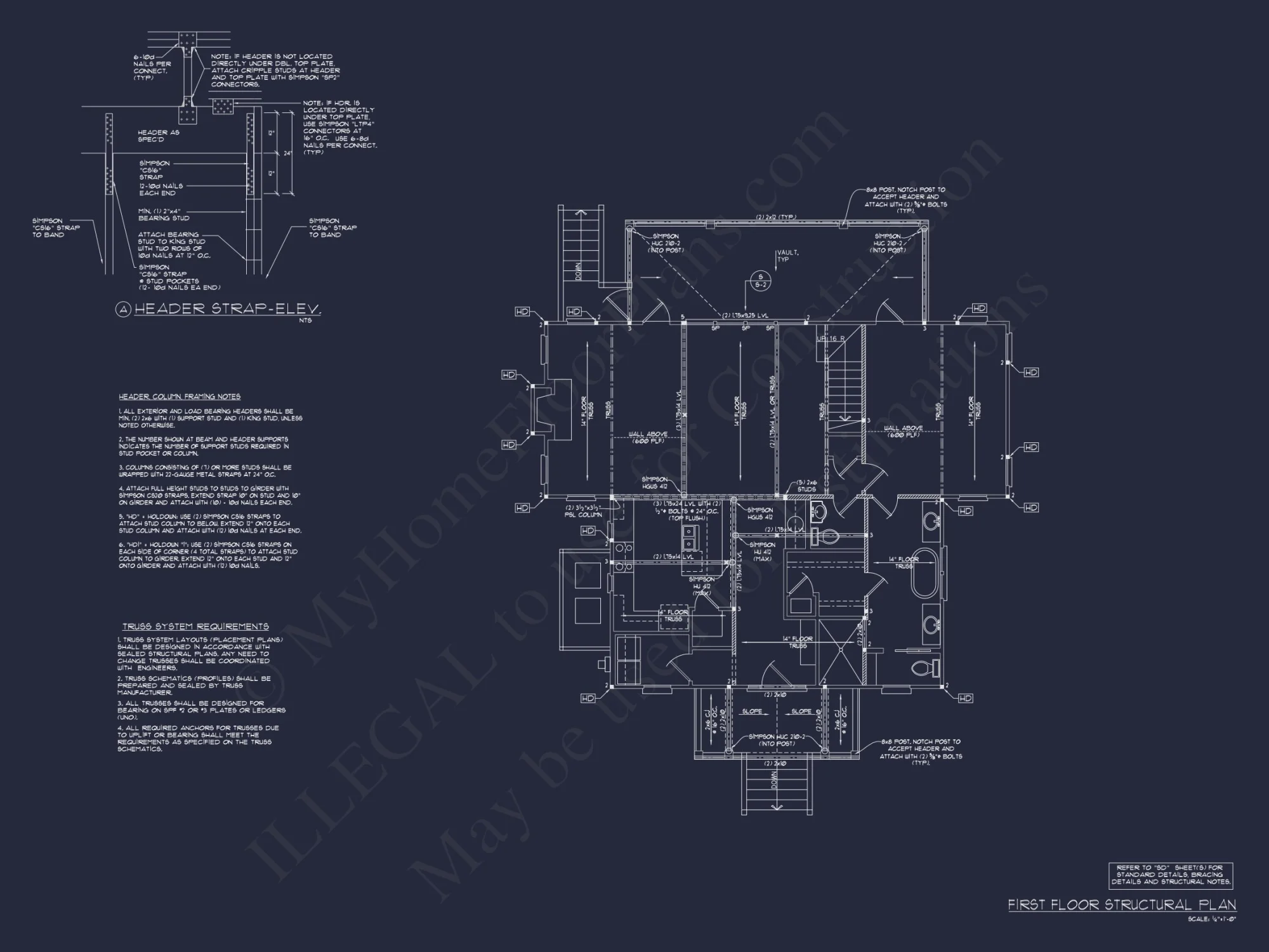Coastal house Floor Plan: 3-Bed, 2-Story Blueprint