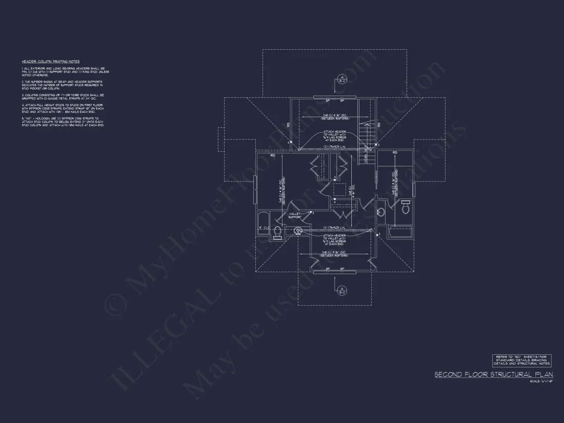 Coastal house Floor Plan: 3-Bed, 2-Story Blueprint