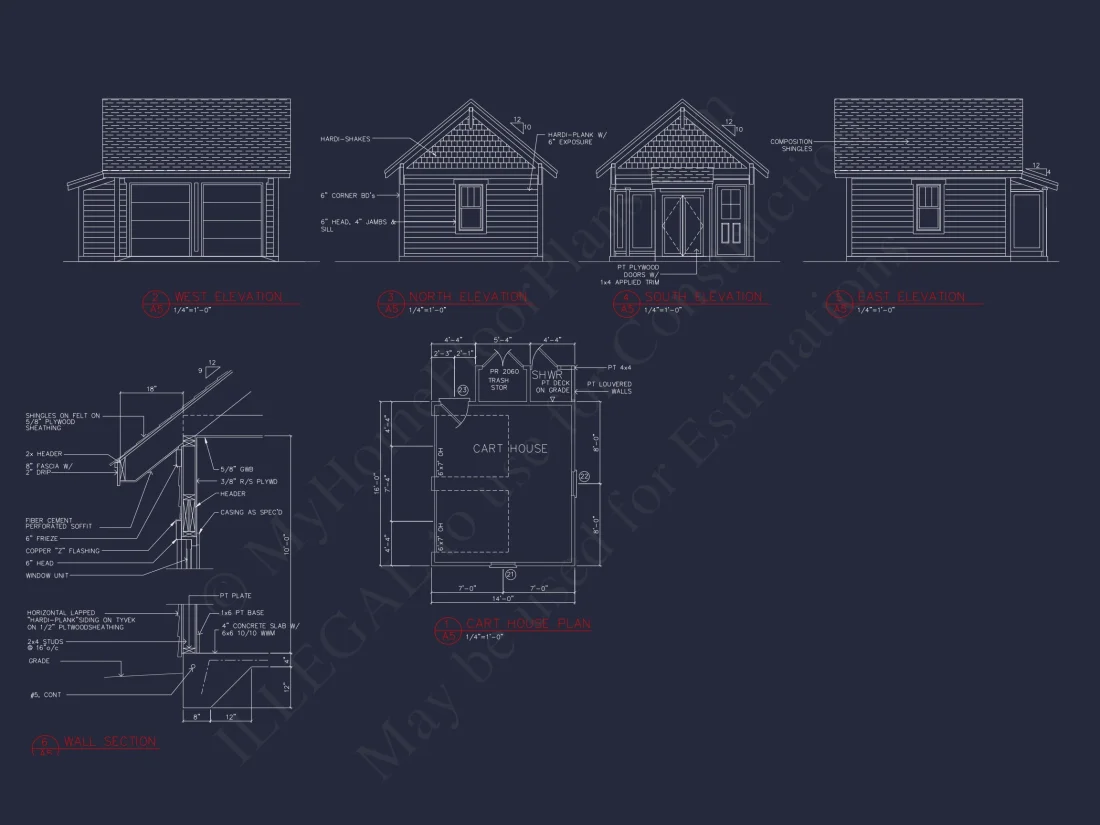 Coastal house Floor Plan: 3-Bed, 2-Story Blueprint